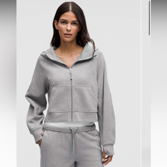 lululemon athletica Tops - Lululemon Oversized Full-Zip Scuba Hoodie Heathered Core Medium Grey
